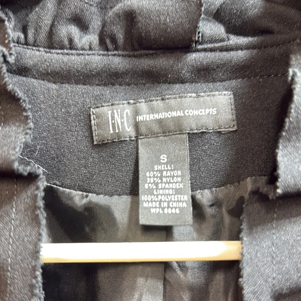 INC Black Ruffled Jacket - Picture 2 of 4